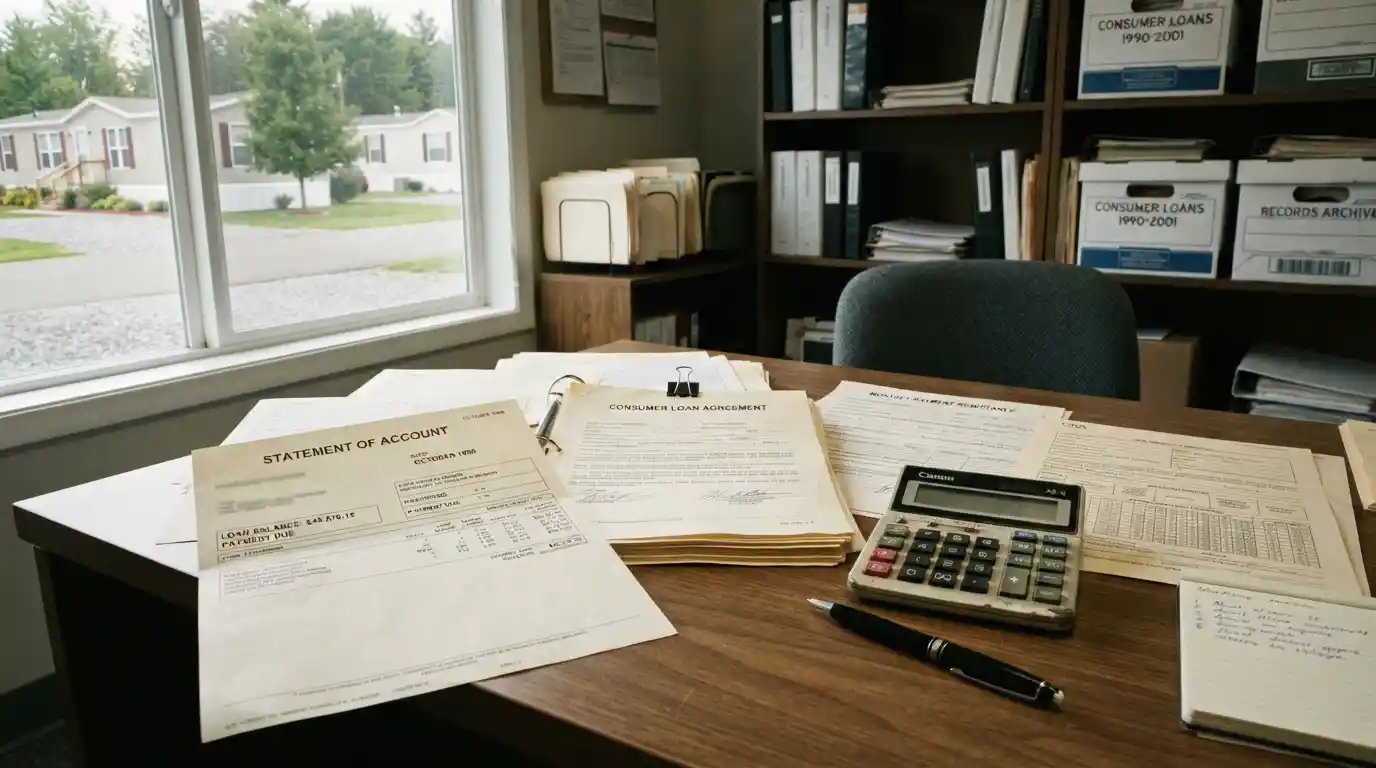 Historical consumer loan documents and financial records representing Conseco Finance Servicing Corp and loan servicing