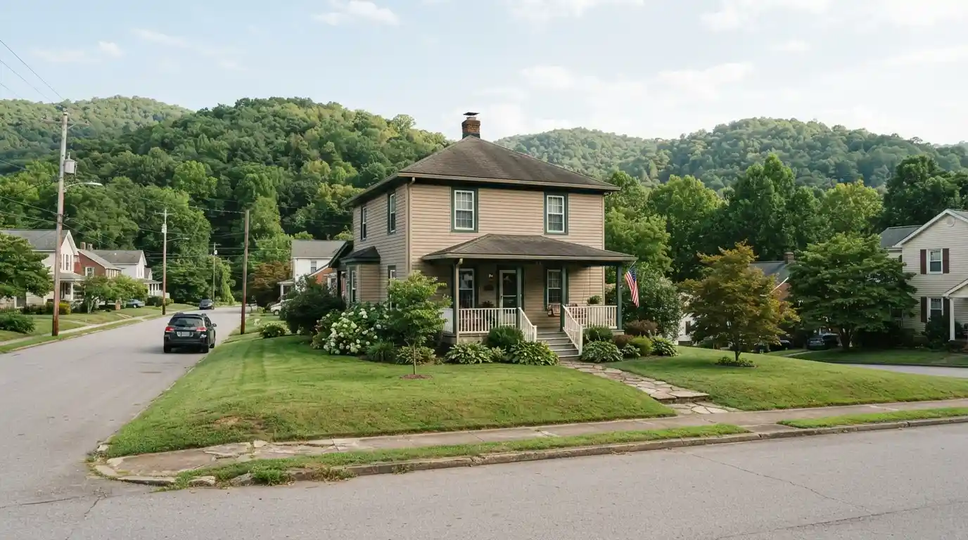 Residential property in a scenic Mullens, West Virginia community surrounded by Appalachian hills