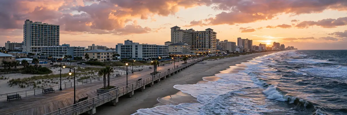 Best hotels in Virginia Beach oceanfront boardwalk and hotels at sunset