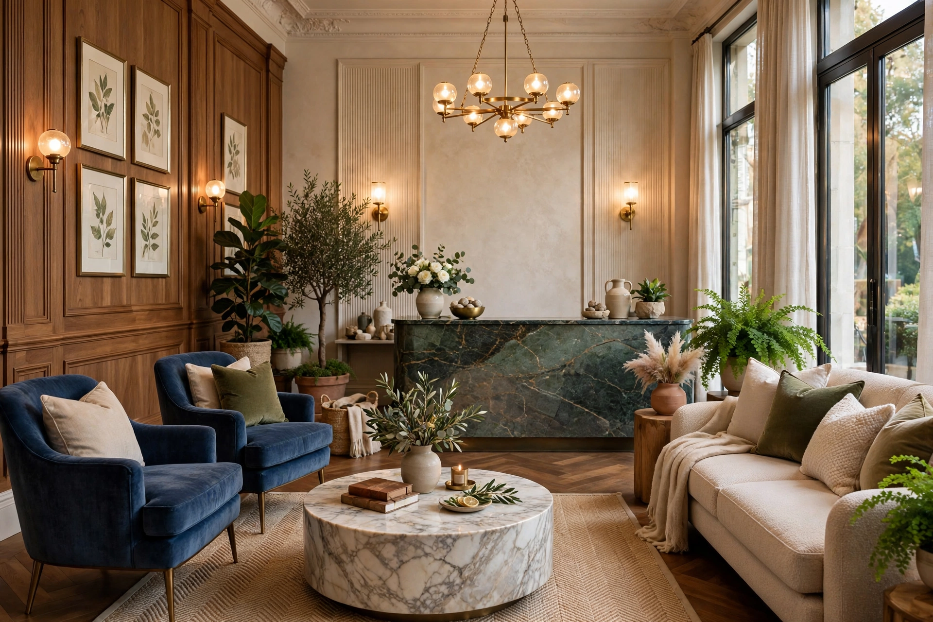 Boutique hotel lobby with stylish interior design at one of the best boutique hotels in the USA