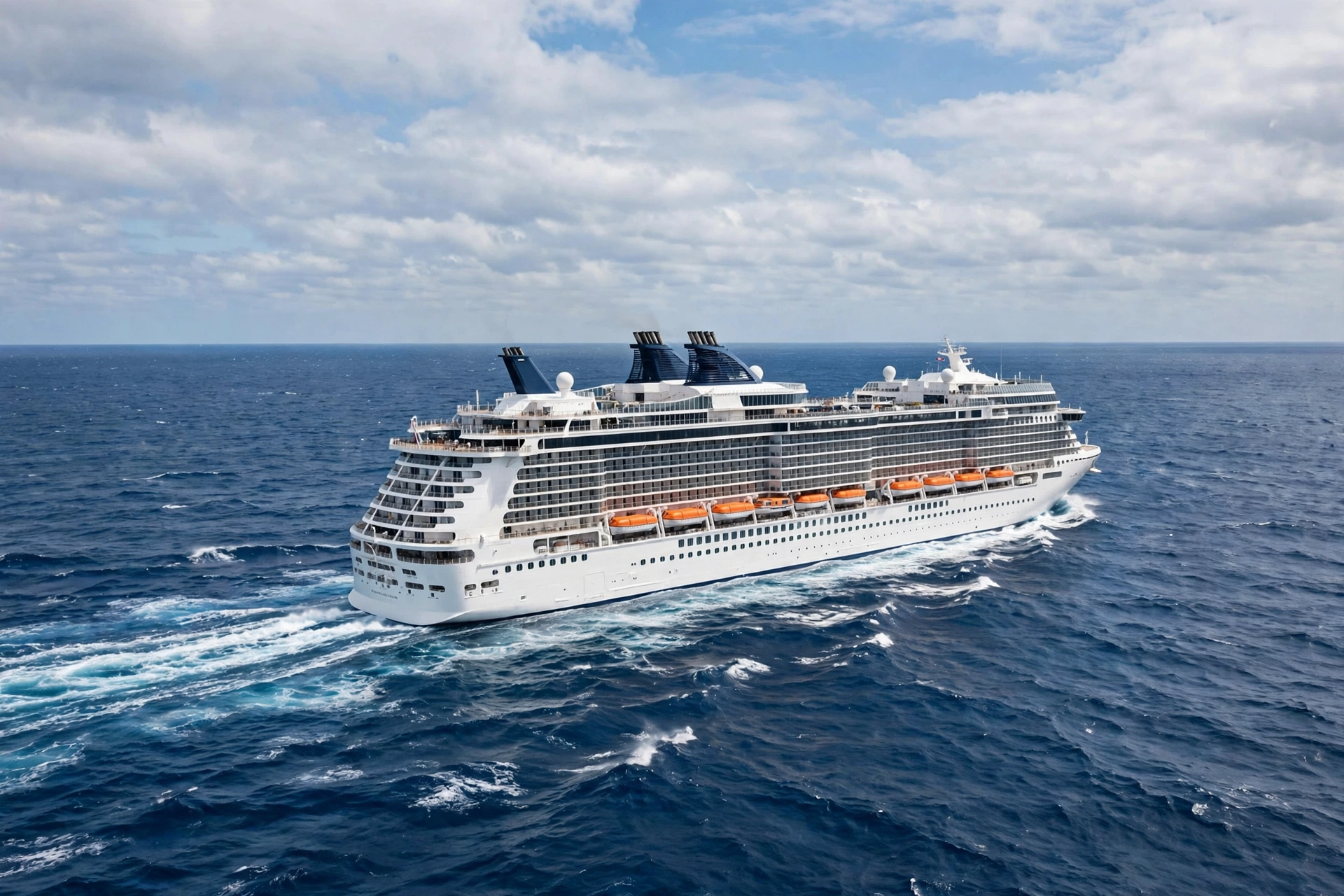 Cruise ship sailing the open ocean on one of the best cruises for Americans