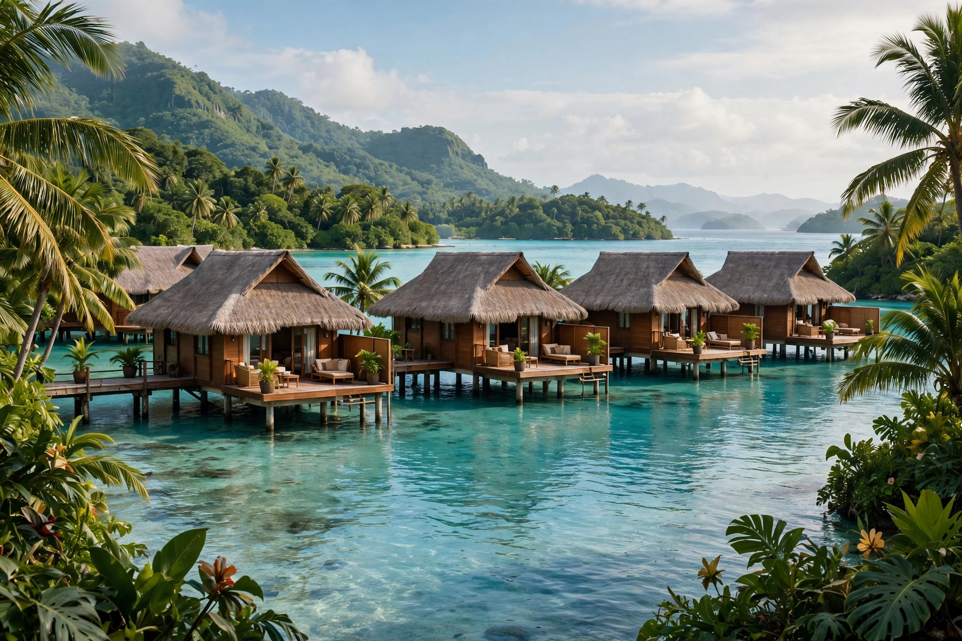 Overwater bungalow at one of the best honeymoon destinations for American couples