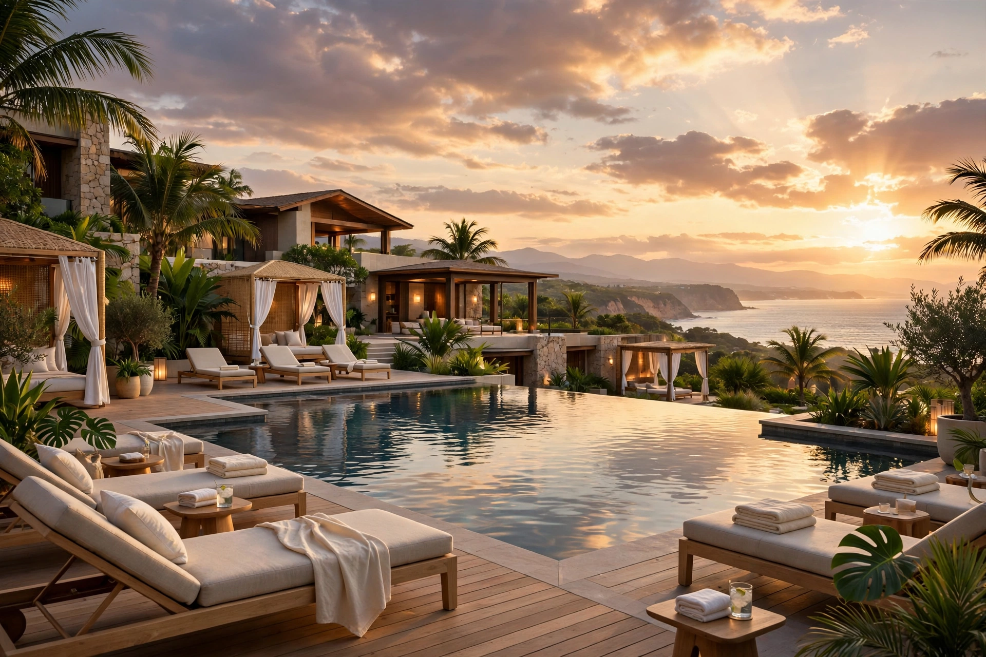 Luxury hotel resort pool at one of the best luxury hotels in the USA